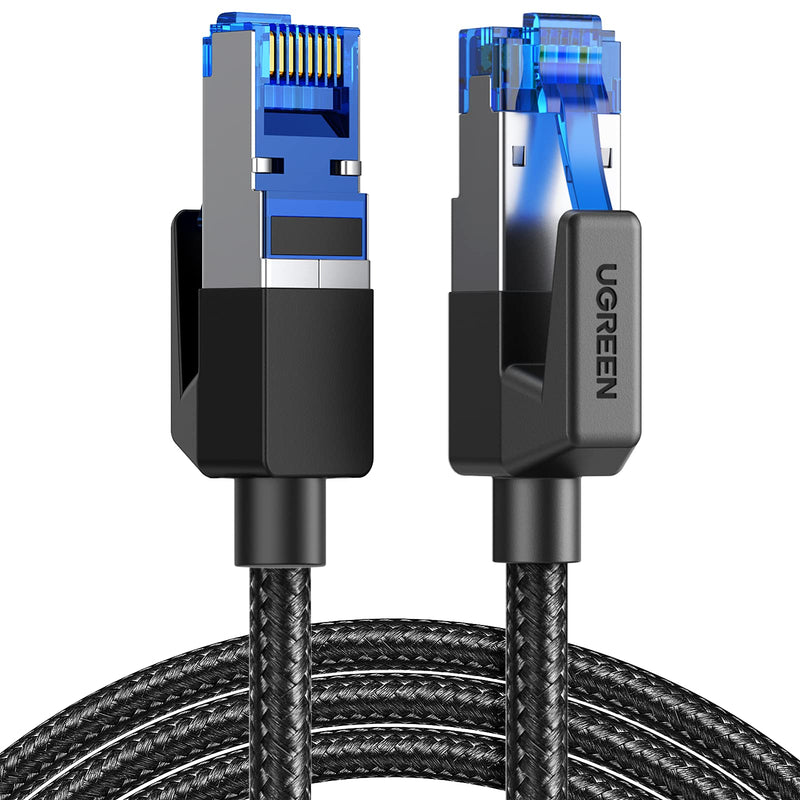 UGREEN Cat 8 Ethernet Cable 3FT, High Speed Braided 40Gbps 2000Mhz Network Cord Cat8 RJ45 Shielded Indoor Heavy Duty LAN Cables Compatible for Gaming PC PS5 Xbox Modem Router 3FT