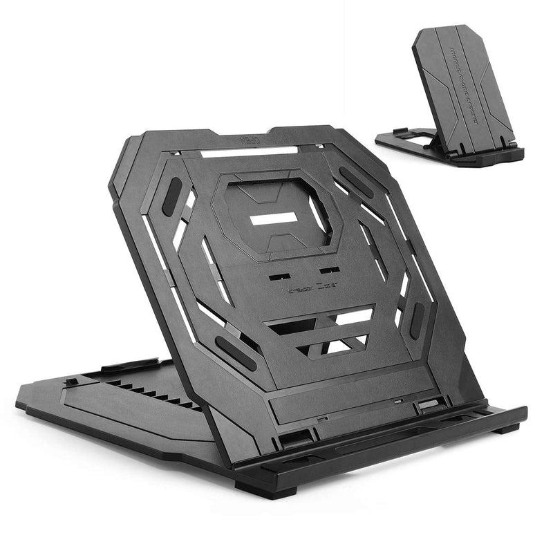 Drawing Tablet Stand, Laptop Stand for Tablet Display, 9 Levels Adjustable Angles with a Built-in Phone Holder, for 12-17 inch Drawing Tablet, Smartphones Grey