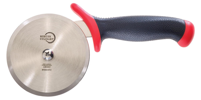 Mercer Culinary Millennia Pizza Cutter with Red Handle, 4 Inch Wheel, Stainless Steel 4 Inch Red Handle