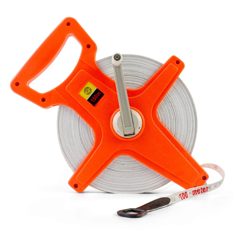 QWORK Fibreglass Tape Measure 100 m / 330 FT, Double-Sided