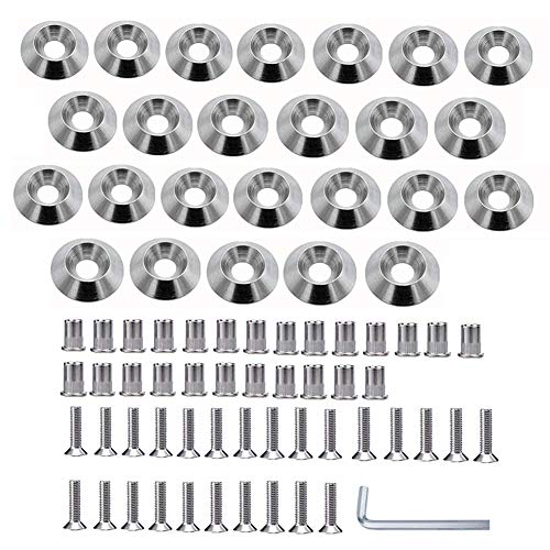 Stainless Steel 25 Pcs Fender Bumper Washer Bolt M5x20mm CNC Finishing Washer Engine Bay Dress Up Fastener Kit Flares Widebody kit Installation Hardware