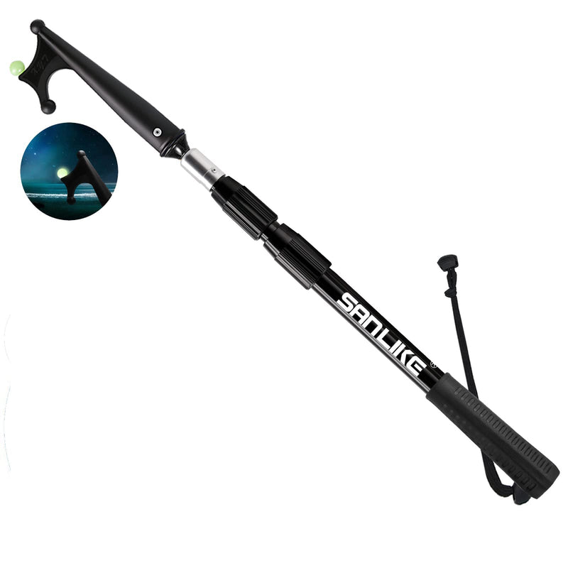 SANLIKE Telescoping Boat Hook for Docking, Floating Fiberglass Dock Hook with Luminous Bead, Twist-Lock Extension Pole, Non-Slip Handle, Rustproof Marine Tool for Yacht Pontoon Mooring 3.9FT
