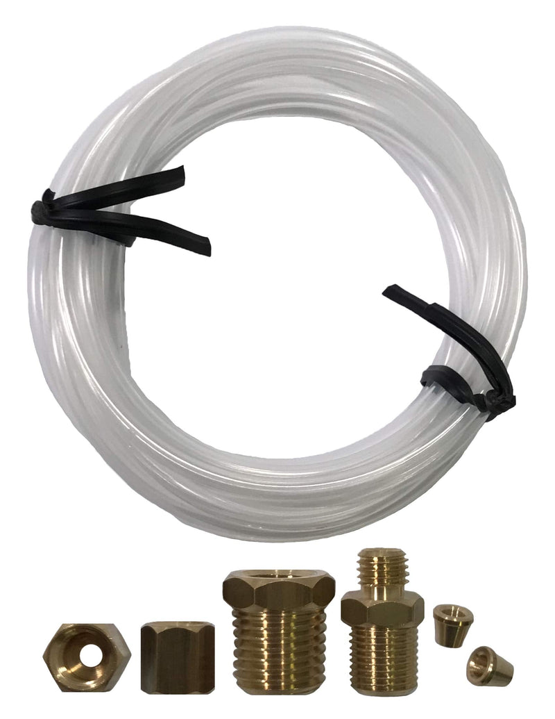 Sherco-Auto Mechanical Oil Pressure Gauge 72" Inch Nylon Line Tubing Install Kit with Fittings