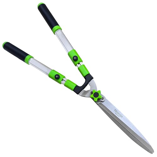Extendable Hedge Shears - Professional Garden Trimmer with Straight Blade, Adjustable Handle for Borders, Bushes & Pruning, Heavy Duty Bush Cutter & Gardening Scissors