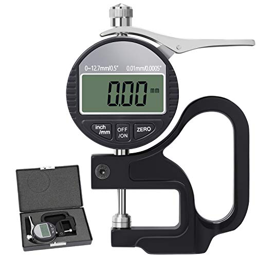 Digital Thickness Gauge 0.5in/12.7mm 0.0005in/0.01mm for Leather 0.5"/0.0005"