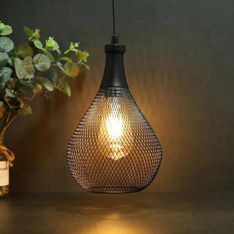JHY DESIGN Hanging Lamp Battery Operated Cordless Hanging Light Great for Parties Patio Events for Indoors Outdoors(Teardrop Shape) 12"H Teardrop Shape