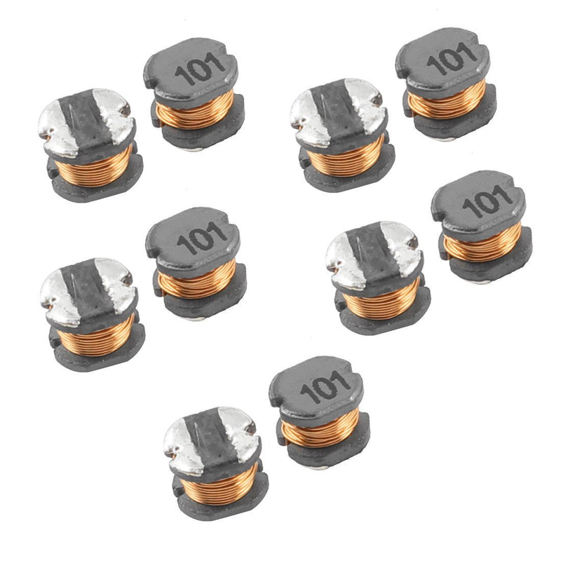 sourcing map Ferrite Chip Surface Mounted Devices Power Inductor CD54 100uH 5.8 mm x 5.2 mm x 4.5 mm Pack of 10