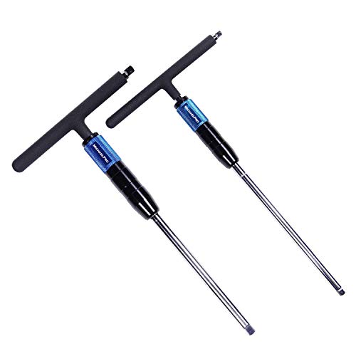 MichaelPro Adjustable T Handle Speed Wrench Set for 1/4 and 3/8 Inch Drive, Speed Handle T Wrench with 2-Way Square Drive Design, 3 Grip Positions, Patented Spinner Handle (2-Piece) 2Pc Set