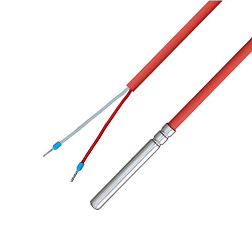 iOVEO 036HS05202 NTC 10KOHM Temperature Sensor / Cable Sensor / Solar Sensor / Temperature Sensor with Silicone Cable up to 200 °C, NTC, 2 Metres 2 Meter Single