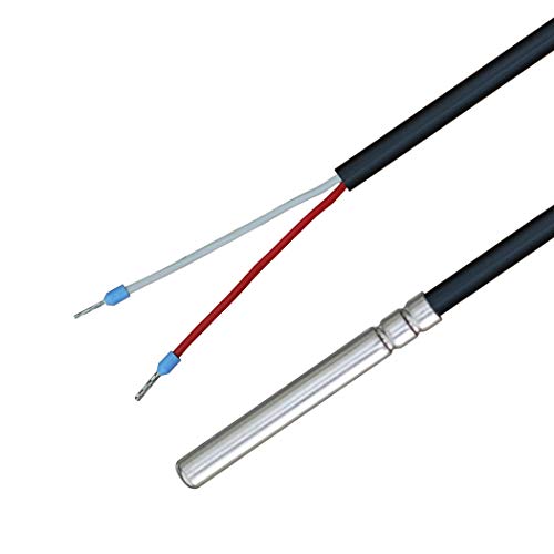 iOVEO 035HP04202 NTC 5kOhm Temperature Sensor with PVC Cable up to 105°C, Temperature Sensor, Memory Sensor, Heating, NTC, 2 Metres 2 Meter Single