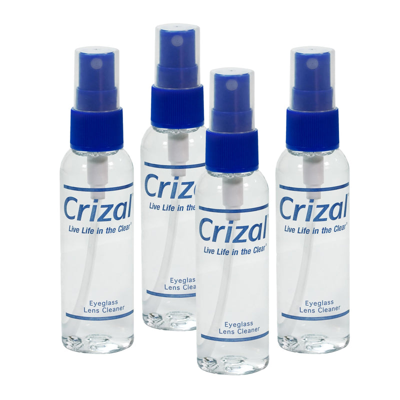Crizal Eye Glasses Cleaning Spray | Crizal Lens Cleaner (2 oz) | #1 Doctor Recommended Cleaner for All Anti Reflective Lenses - 4 Pack 2oz Spray / 4 Pack