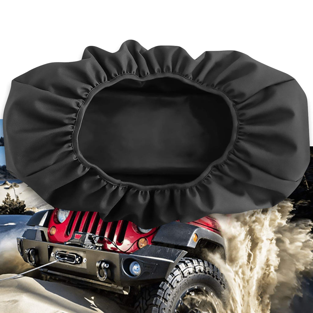 Winch Cover Waterproof, Heavy Duty 600D Breathable Oxford Fabric Dust-Proof Winch Protection Cover, Compatible with Most 8500-17500 Lbs Electric Winches, Indoor/Outdoor - (21.5” x 9.5” x 7.5”)