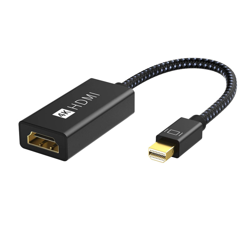 IVANKY 4K Active Mini DisplayPort to HDMI Adapter, 4K@60Hz, Thunderbolt 1&2 to HDMI [0.24m/0.65FT, Super Slim] Mini DP to HDMI Adapter for MacBook Air/Pro, Surface Pro/Dock/Book, Monitor, Projector 1 Pack-Black