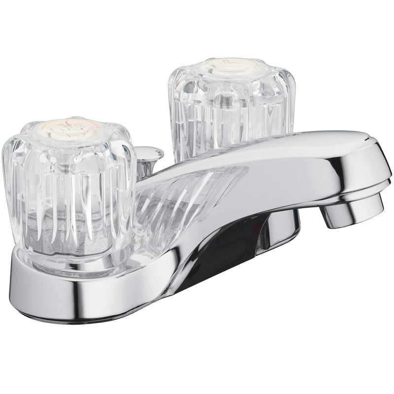 Aqua Vista 10-B421-AV Two Handle Bathroom Sink Faucet, Polished Chrome with Acrylic Round Knobs (Pack of 1)