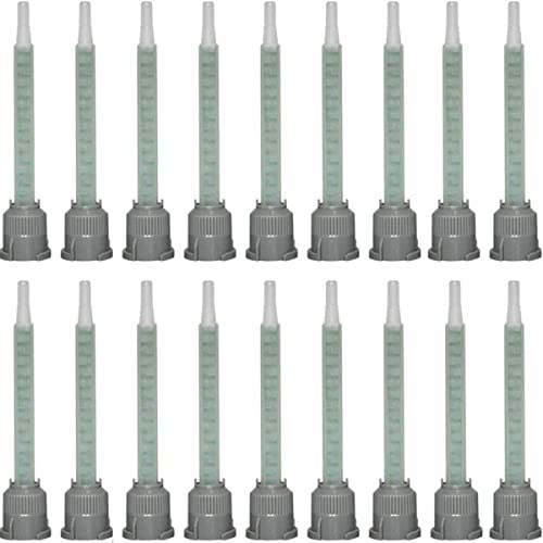 PAGOW 20 Pcs Epoxy Mixing Nozzle Tip, Resin Mixer Adhesive Gun Nozzles for Mix, Gun Applicatior for 50ml/1.7oz AB Glue Cartridge Glue Gun(1:1Ratio)
