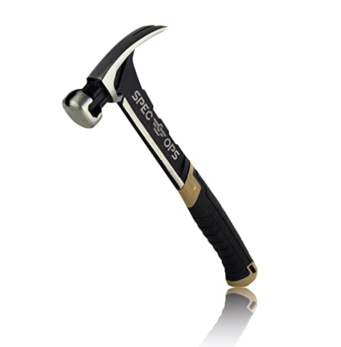 Spec Ops Tools Nailing Hammer for Carpentry & Demolition, Magnetic Nail Holder, Rip Claw, 20 Oz 20 Oz Nailing Hammer