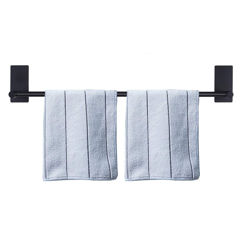 NearMoon Self Adhesive Bathroom Towel Bar- Stainless Steel Bath Wall Shelf Rack Hanging Towel Stick On Sticky Hanger Contemporary Style, NO Drilling (1 Pack, Matte Black, 24-Inch Towel Rack) 1 Pack