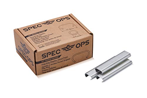 Spec Ops Tools Hog Rings for Wire Fence, Construction, Mesh Netting & Upholstery, Galvanized 16 Gauge, 2,500 Fasteners, 11/16", Chisel Point Chisel Point Rings