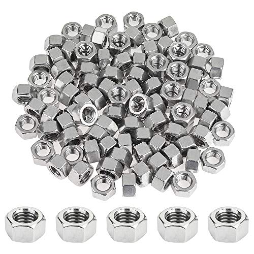 100 Pieces 1/2"-13 Stainless Hex Nut, Stainless Steel (304) 18-8 Nuts