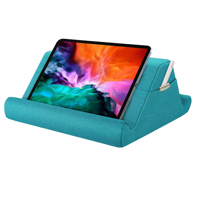 MoKo Tablet Pillow Holder, Pillow for iPad Multi-Angle Soft Tablet Stand Up to 12.9", Lap Pillow for eReaders, Books, Magazines, Fit iPad 10.2", iPad Air 3 2, iPad Pro 11"/ Pro 12.9" / 9.7" - Sea Blue