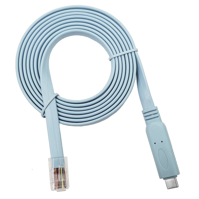 RW RoutersWholesale FTDI USB to RJ45 Console Cable 6ft Compatible/Replacement for Cisco/Windows 7, 8 / Vista/MAC/Linux / RS232 Switch Router (USB-C)