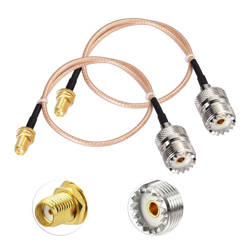 Superbat Coax UHF Female SO-239 to SMA Female Adapter Extension Cable RG316 12" for Baofeng CB Radio Handheld Walkie Talkie 2pcs 30cm/12" sma female to so239