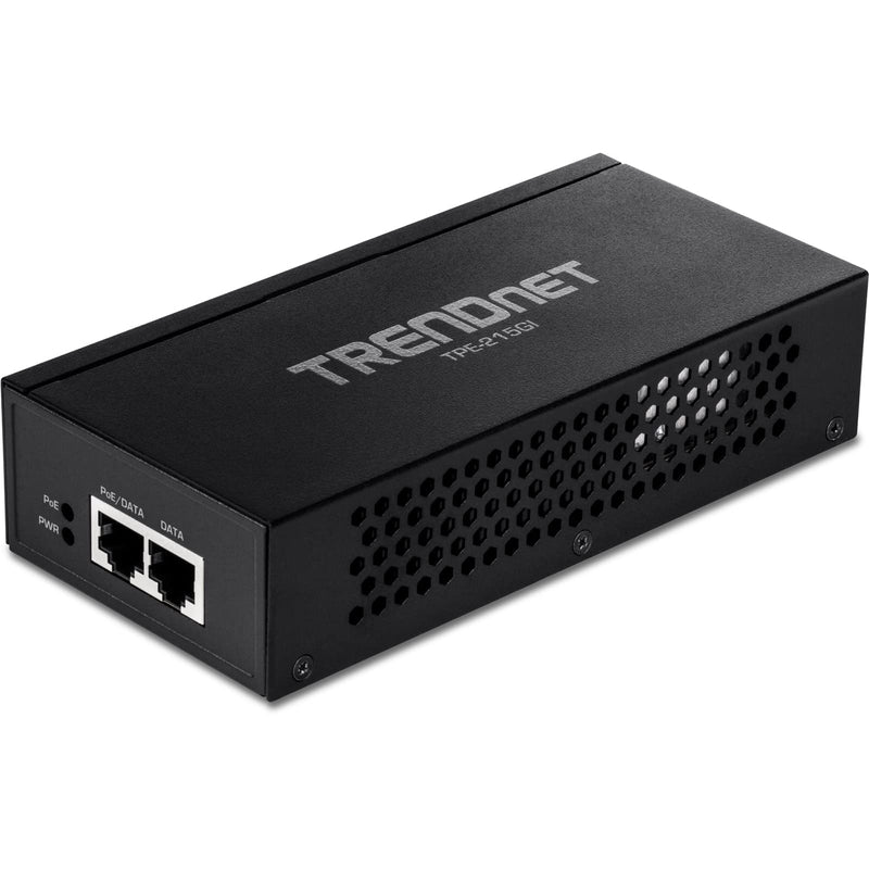 TRENDnet 2.5G PoE+ Injector, TPE-215GI, PoE (15.4W) or PoE+ (30W), Converts a Non-PoE Port to a PoE+ 2.5G Port, 2.5GBASE-T Compliant, Integrated Power Supply, Network a PoE Device Upto 100m, Black 30W