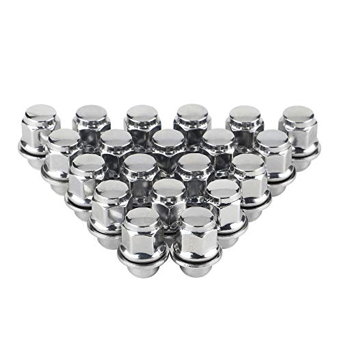 M12x1.5 Wheel Lug Nuts for Cmary Corolla, 20PCS One-Piece OEM Mag Lug Nuts 12x1.5 Lug Nut with 3/16'' (21mm) Hex for Camry Tacoma Corolla Rav4 4Runner ES350 IS300, Chrome