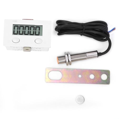 Fafeicy Magnetic Induction Counter, 0-99999 Metal Sensor with LCD Display, Panel Mount/External Mode, 10-15 mm Proximity Distance, 12 mm Opening Diameter