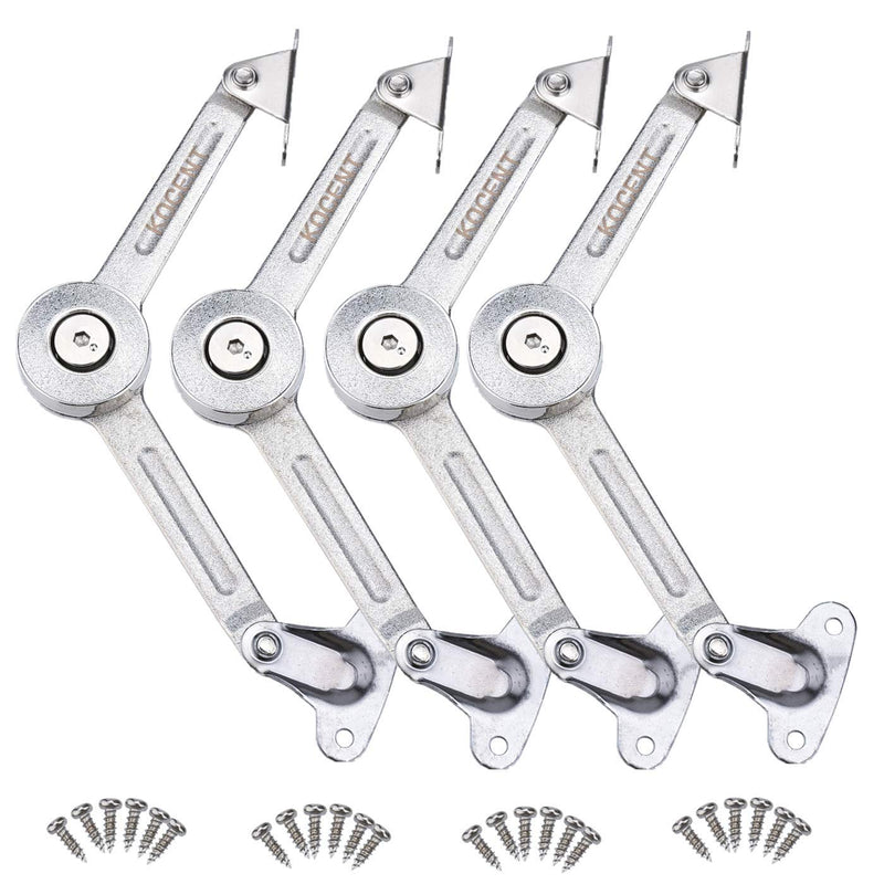 ROJOSER Heavy Duty Lid Stay Hinge for Cabinet, Closet, Wardrobe or Toy Box, Slides Down Flap Lid Safely KC06-4PC