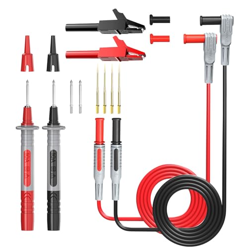 Multimeter Test Leads Kit 4mm Banana Plug Cable | Test probe, 8 pieces interchangeable precision sharp test probes, crocodile clips, for multimeter electrical testing Style C
