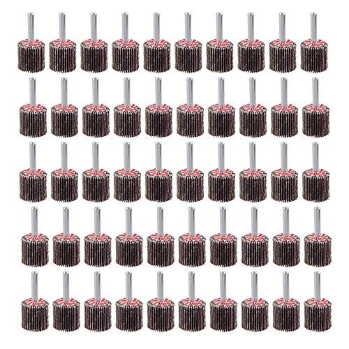 50 Pack Flap Wheel Sander,1" x 1" x 1/4" Shank Flap Wheels