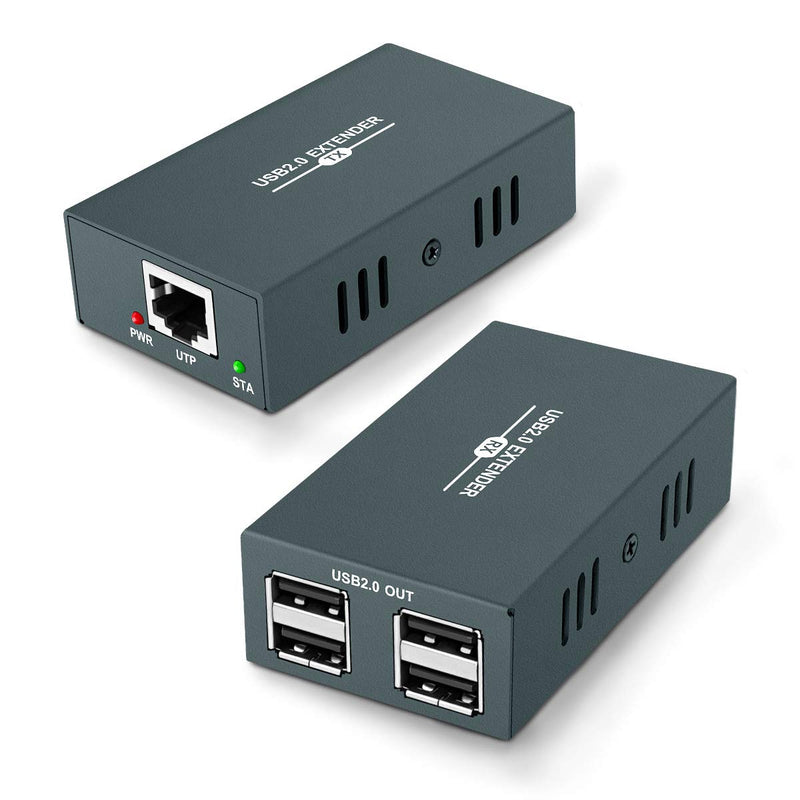 USB 2.0 Hub Extender Kit - 4 Hubs, 165ft (50m) Up to Cat7 LAN, Plug & Play, No Driver Needed