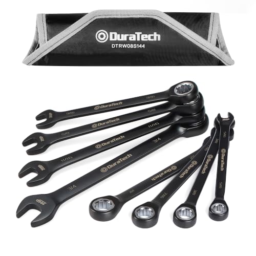 DURATECH 144-P Ratcheting Combination Wrench Set, 2.5° Swing Arc, SAE