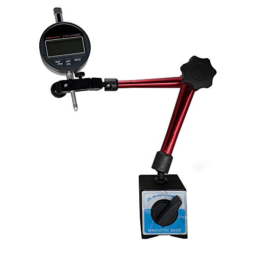 Electronic Digital Dial Indicator Gage Gauge and Magnetic Base 0-0.5 Inch/12.7 mm+Magnetic Base 0.00005"/0.001 mm Resolution