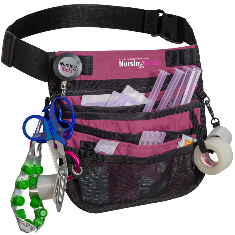Kangapak Nurse Fanny Pack Multi Compartment Waist Organizer Tool Bag for Students, Practitioners & Medical Professionals Purple Haze