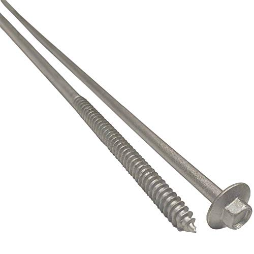 (25) 14" - Galvanized Timber Tie - Hex Head Structural Screw - Great for Outdoor Landscape use - Coarse Thread for Secure Hold - Rust Resistant Screw - Heavy Duty 3/16" for Extra Hold