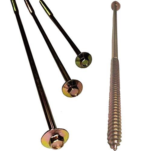 (25) 10" - Zinc Coated Rust Resistant Timber Tie - Heavy Duty 1/4" - Hex Head Structural Screw - 5/8" Wide Flange Head with coarse Thread for Secure Hold - Heavy Duty 3/16" Shank for Extra Strength