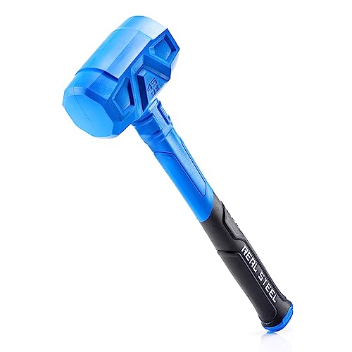 REAL STEEL Dead Blow Hammer 45 Oz Rubber Mallet Non-Marring and Sparking Resistant with Steel Shot-filled Head Ideal for DIY,Automotive,Furniture (0318) 45 ounce