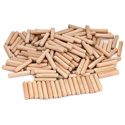 ZOENHOU 1000 PCS 5/16" x 1 1/2" Wooden Dowel Pins, Straight Dowel Rods Made of Hard Wood, Fluted Wood Dowel Plugs with Beveled Ends Tapered for Easy Insertion, Accessory Kit for Woodworking Furniture 5/16" x 1 1/2"