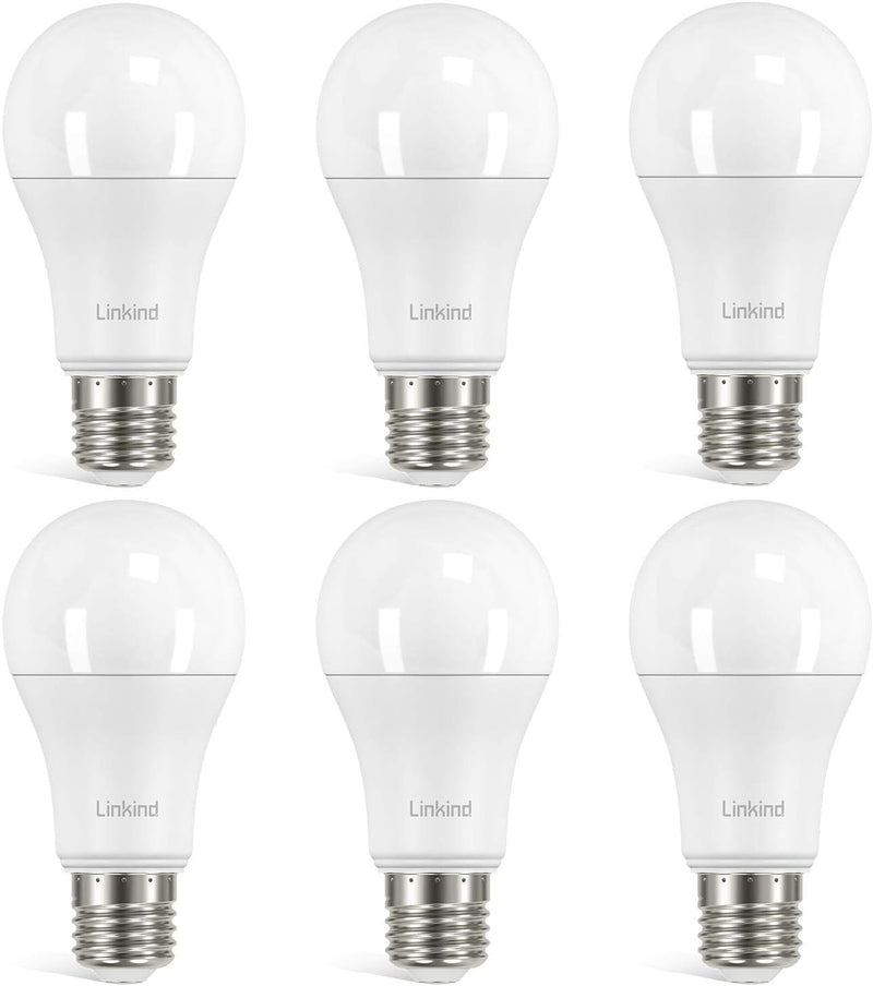 Linkind 13.7 W Super Bright E27 LED Bulb, Replaces 100 Watt, 5000 K Daylight White A60 LED Bulb 1600 LM, 220° Beam Angle, Not Dimmable, Pack of 6 100W 5000 K Cold-100 W