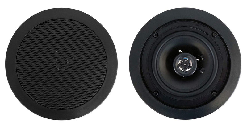Rockville Pair CC525T Black 5.25" Commercial 70v Ceiling Speakers, 2-Way Audio, Aimable Tweeter, Paintable Grill, for Restaurants/Bars/Cafes