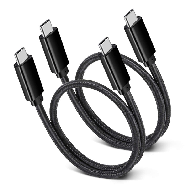 USB C to USB C Cable 1.5ft, Short 100W USBC 3.1 Gen2 Power Delivery Compatible with SSD Hard Drive MacBook iPad Pro PD Docking Station 4K Monitor Galaxy iPhone 17 16 15 Pro Max,2Pack(Black)
