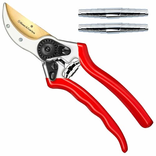 Haus & Garten ClassicPRO Titanium Bypass Pruning Shears and Replacement Springs Bundle