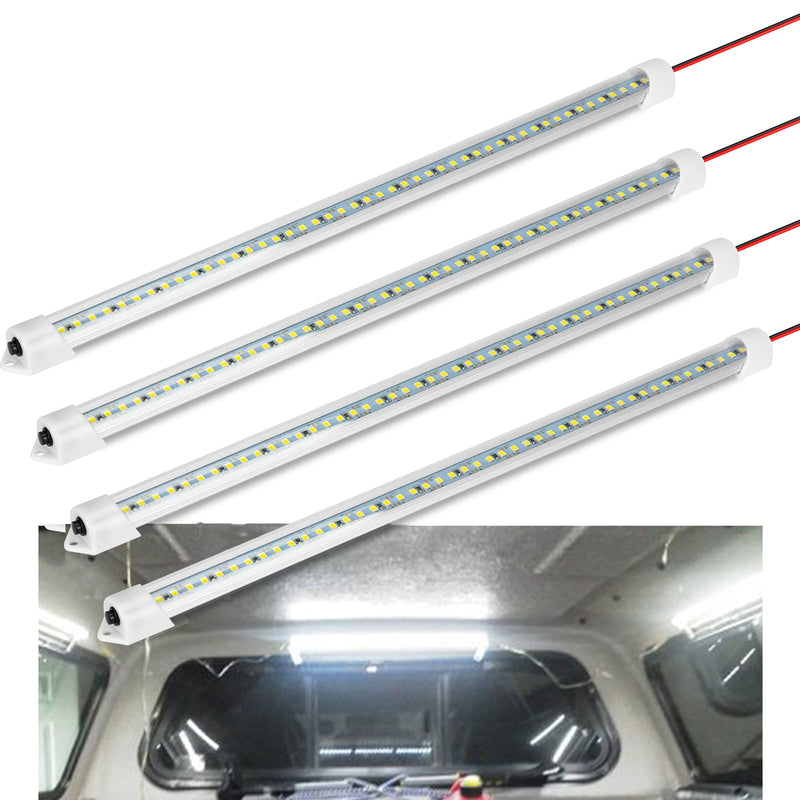 12V Interior LED Light Bar, DC 12V LED Light Strip w/Switch for Car, Trailer, Truck Bed, Van, RV, Cargo, Boat, Cabinet, Slim Enclosed Trailer Lights Fixture, 12 Volt Led Lighting (700LM 6000K) 700LM 6000K