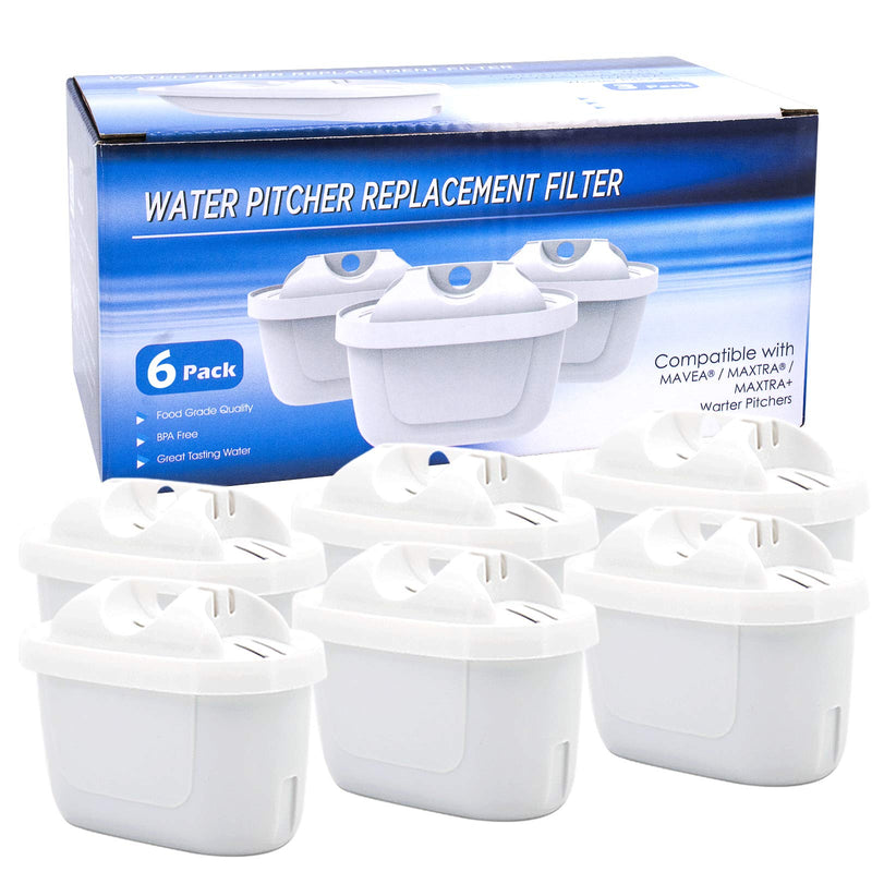 Anmumu 1001122 Replacement Filter for Mavea 1001122 Maxtra and LEVOIT Pitcher Water Filter cartridges with Lead&Arsenic Removal (6 Pack) 6 Count (Pack of 1)