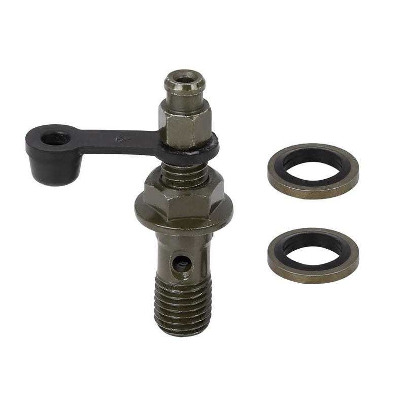 F FIERCE CYCLE M10x1.25mm Banjo Bolt Bleeder Screw Fuel Line Adapter Fitting Set for Motorcycle Brake Master Cylinder