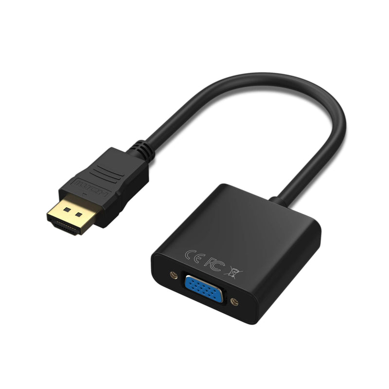 HDMI to VGA 1080P, HDMI Male to VGA Female with Audio for Laptop,pc,Desktop,TVbox,Xbox ,PS3,PS4 etc ---Black