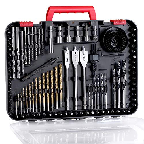 AVID POWER Drill & Driver Bit Set, 100 Pcs Combo Kit with Storage Case-Red Red