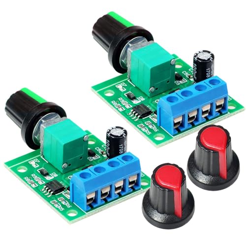 Formed 2pcs PWM Low Voltage Motor Speed Controller DC 1.8V 3V 5V 6V 12V 2A 1803B 1803BK Adjustable Driver Switch with Speed Controller DC 1.8 V-12 V/2 A (529)